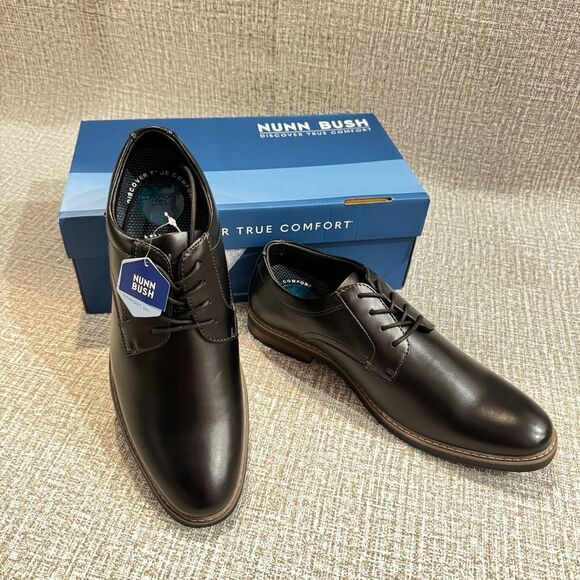 Nunn Bush | Men\'s Carmelo Plain Toe Oxford Dress Shoes‎ - Black, Size 10.5 main image 10